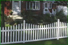 White picket fence from Tornado Fence in Mobile, AL